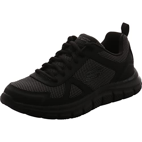 Skechers Track Bucolo, Scarpe running Uomo, Black Leather Mesh Trim, 43 EU
