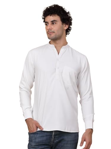 Image of Jompers Men's Cotton Regular Fit Solid Short Kurta