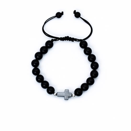 Image of Cross Bracelet Graduation Birthday Gifts for Women Girls, Religious Christian Catholic Bracelet Gift for Goddaughter Daughter Girlfriend, Beaded Charm Bracelet for Mom Grandma Faith Gift