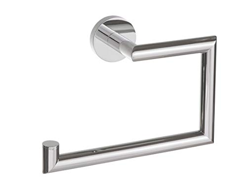 Preisvergleich Produktbild WENKO 17963100 Handtuchring Revello Power-Loc - Befestigen ohne Bohren, Messing verchromt, rostfrei, 20.5 x 14 x 7 cm