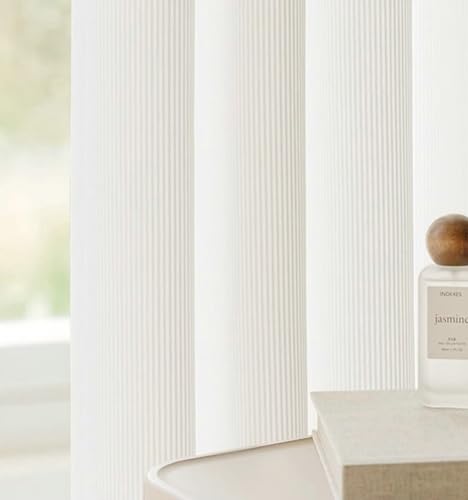 Rideaux de qualité supérieure blancs en polyester à rayures chic - 7