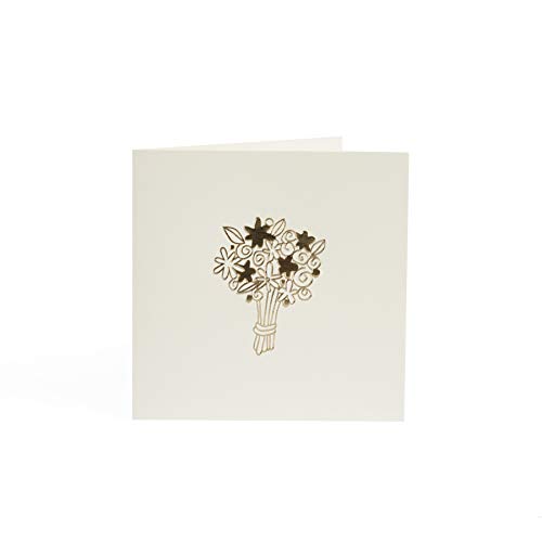 Cartão Ícone Bouquet Creme, Teca, Gu0045, Creme