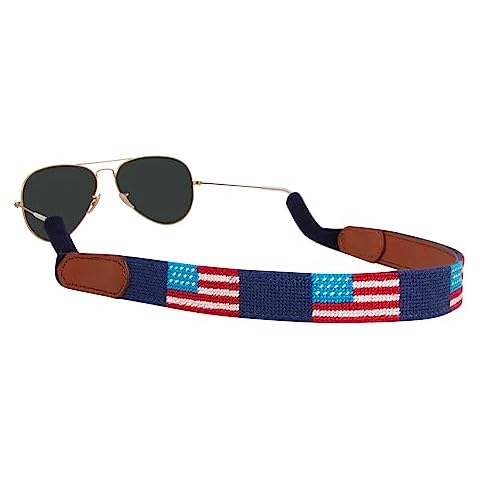 Huck Venture Needlepoint Sunglass Strap Sunglass Retainer (American Flag) Cover