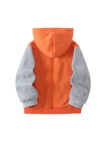 Image of Kids Boys Zip-Up Hooded Sherpa Lined Jacket Fleece Sweatshirts Coat