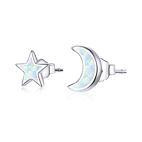 Boucles d'oreilles lune et étoile en argent pour un mariage d'exception