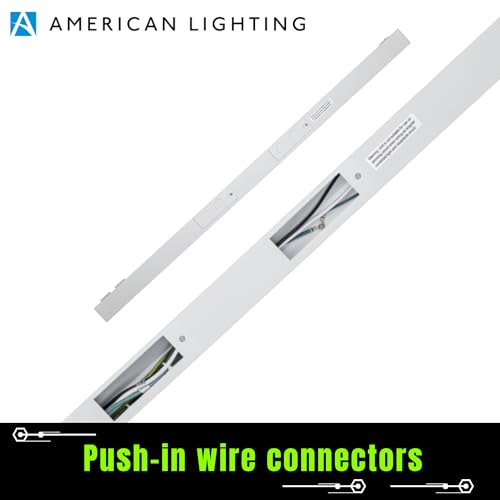Image of American Lighting 18-Inch LED Courant Undercabinet Light with Two Receptacles, 5CCT Select, White Finish, 120V AC, 12W, 720 Lumens, CRI 90, 15 Amp, Ideal for Kitchen, Workspace, Retail Display, 2 Pack