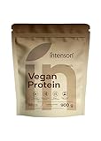 Intenson Vegan Protein Powder Vanille, 900 g, 21,9 g de Protéines par Portion, 30 Portions, Mélange Pois & Chanvre, 100% Végétal, Sans Lactose, Sans Gluten, Sans Sucre, Formule Clean