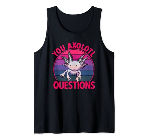 Axolotl Amphibian Kawaii Salamander | Usted Axolotl Preguntas Camiseta sin Mangas