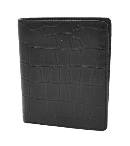 Portefeuille Homme en Cuir Croco Noir Theon Chic et Sécurisé