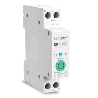 Finery 63A Smart WiFi Switch with Over/Under Voltage Overload Protection Adjutable Threshold and Alarm for AC, Geyser, 1Hp Water Pump (Single Phase), Room Heater Heavy Duty Compatible with Alexa