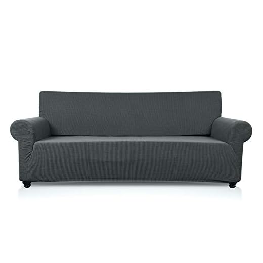 PETCUTE Fundas de sofás sillones elástica sofá Protector Jacquard poliéster Tela Fundas sofá en Forma de L 2 plazas Gris Oscuro