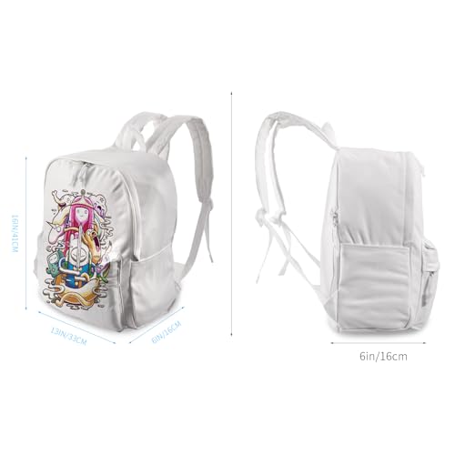 Image of DIY Canvas Backpack White Backpack Large Casual Daypack Satchel Laptop Backpack Unisex, standard