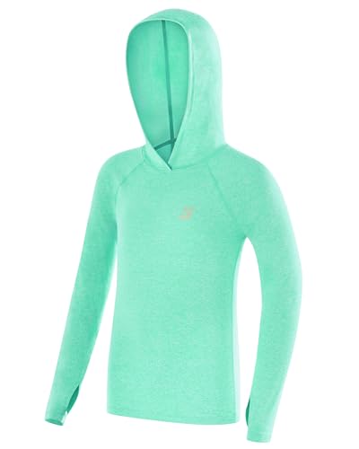 Roadbox Boys Rash Guard Hooded Fishing Shirt Kids UPF 50+ Long Sleeve Sun Hoodie Youth UV Protection Beach Swim Shirts
