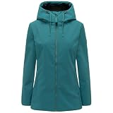 MARIKOO Damen Softshelljacke (XS-3XL) - wasserabweisend mit Kapuze, 3 Taschen - N130 - OceanGreen Größe XL - Gr.XL