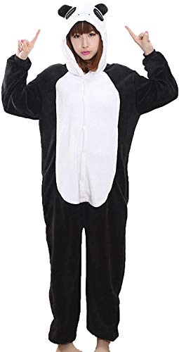 Xinlong Kigurumi Combinaison Pyjama Onesies Anime Costume Soirée de Déguisement Vêtement de Nuit Cosplay Halloween Noël Fête pour Unisexe Adulte (Panda, M: pour la taille entre 156cm-165cm)