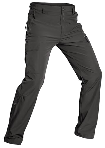 Wespornow Wanderhose-Outdoor-Hosen-für-Herren Wasserdicht Atmungsaktiv Trekkinghose Outdoorhose Sommer Stretch Taktische Hose Baggy Arbeitshosen Funktionshose mit 5 Taschen (Grau, XL)