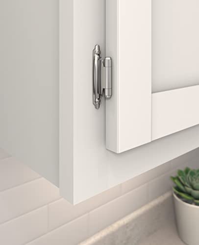 Image of Amerock 1 Pair Variable Overlay Polished Chrome Self-Closing Cabinet Hinge