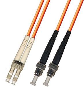 50 Meter Multimode Duplex Fiber Optic Cable (62.5/125) - LC to ST - Orange