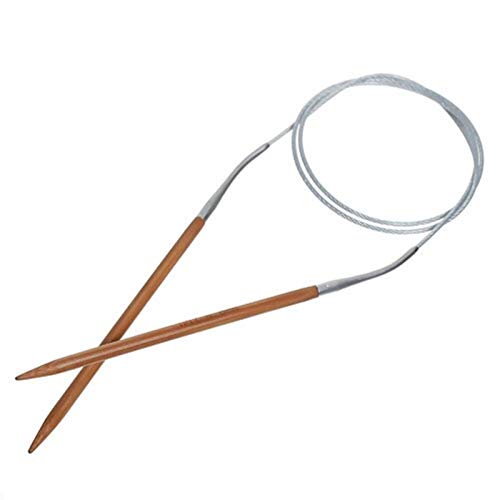 KAIQUAN 4/4.5/5mm Bamboo Circular Knitting Needles Stainless Steel Tube Crochet Hook DIY Craft Sweater Clothes Hat Scarf Sewing Needles Durable (Size : 4.5mm)