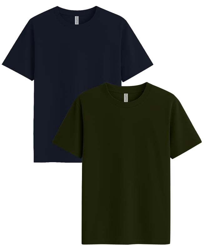 Image of Sleepynuts Women's S to 3XL Premium Half Sleeve Round Neck Plain Combed Cotton Tshirt Pack of 3 Loose Fit T-Shirts Combo