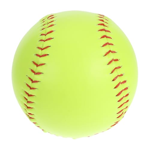 Totority 12in Hand-Stitched Green Softball Practice Training Ball for Baseball Softball Lightweight Durable