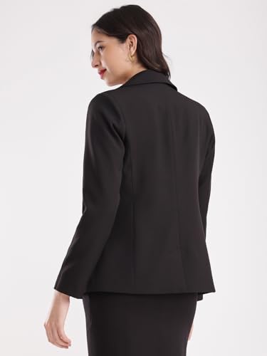 Image of FableStreet Women's Blazer | Tailored Fit Single-Breasted Design with Notch Lapel & Welt Pockets | Smooth Woven Texture for Work & Business Casual Wear