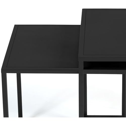 Miniatura 4 de Idmarket Davis 40 45 - Juego De 2 Mesas Bajas 2 Unidades , Color Negro Mate