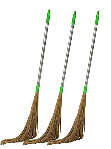 CHAND SURAJ KleenSweep Floor Cleaning Grass Broom with 50 cm Long Handle | Jhadu for Home Cleaning (Pack of 1) (Pack of 3)-image-18