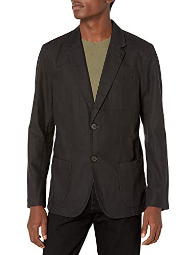 Goodthreads - Americana de lino de corte ajustado para hombre, Negro, US M (EU M)