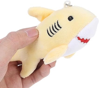 Miniatura 3 de Llavero de tiburón de peluche gris con forma de tiburón suave, juguetes de peluche de animales de la vida oceánica, llavero para bolsa, bolso,