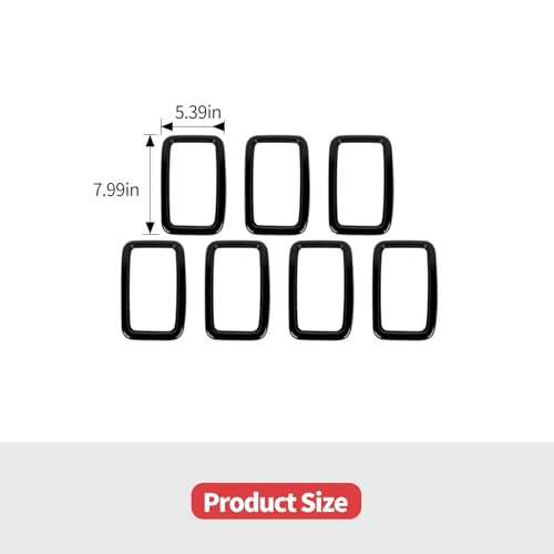 Image of Jimen Compatible with Jeep Grand Cherokee 2017-2020, 7PCS Front Grill Inserts Grille Cover Exterior Trim Accessories (Black)