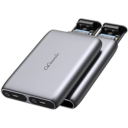 GiGimundo Dual Bay NVME M2 SSD Gehäuse,Aluminium USB-C NVME SSD Gehäuse USB3.2 Gen2 (10 Gbit/s) für PCIe M-Key, B&M Key SSD bis zu 2 x 4 TB, Unterstützt PD60W/Trim/ UASP, Werkzeuglos (HBM2-2N) Cover