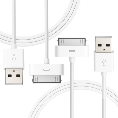 CanQuanSWZX 2 cables USB de carga, adaptador de 30 pines, compatible con 4/4S, 3/2, para modelos más antiguos, transferencia de datos ultrarrápida y estabilidad