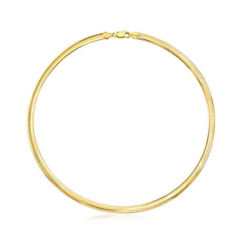 Ross-Simons Italian 6mm 18kt Gold Over Sterling Omega Necklace
