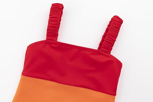 LIZENS Girls One Piece Swimwear Color Block 2-12Years Beach Bathing Swimsuit for Kids3