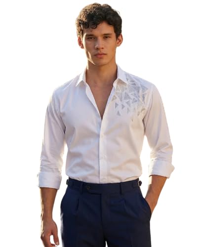 Image of IndoPrimo Men's Stylish Satin Shirt for Party, Formal, Daily and Casual Wear Full Sleeve Shirt for Mens - Trio