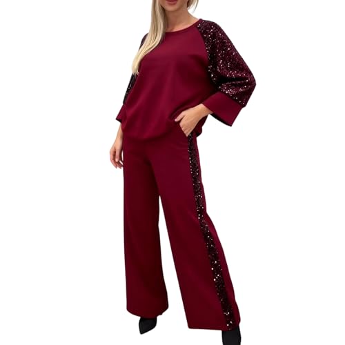 Sweatshirt Sets for Women | 2 Piece Sequin,Shiny Sweatshirt and