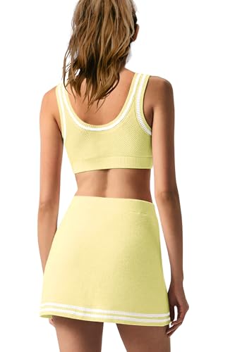 SENSERISE Womens Workout Sets Tennis Dress Built in Shorts Tank Top and Skort Set with Pocket Gym Yoga Outfits3