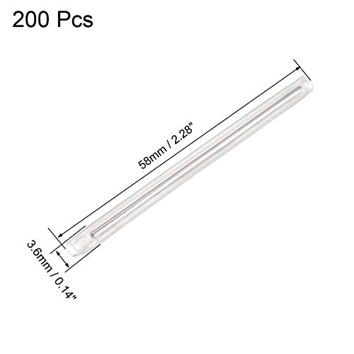 Foto von Sourcing Map 58 mm 3,6 mm Außendurchmesser, Glasfaser-Spleißrohr-Schutzhüllen, klar, Schrumpfschlauch, 200 Stück