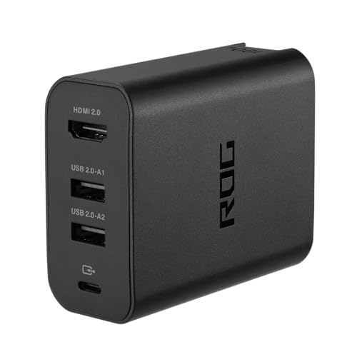 Chargeur ASUS ROG 100W avec câble USB-C 1.5m 3 ports USB et 1 HDMI noir