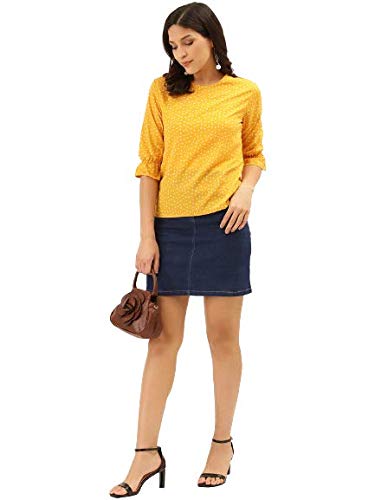 Image of Style Quotient Women Abstract Printed Polyester Smart Casual Top