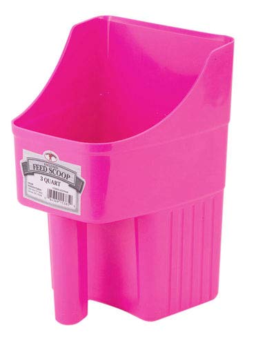 LITTLE GIANT Plastic Enclosed Feed Scoop (Hot Pink) Heavy Duty Durable Stackable Feed