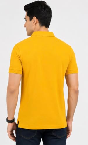 Image of Men's Mustard Yellow Polo T-Shirt, Short Sleeve