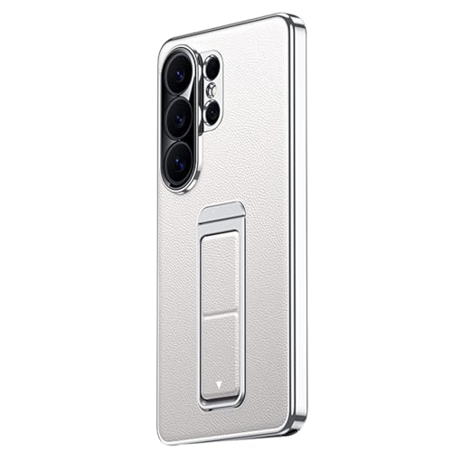 Étui de protection Samsung S26+ chic finition placage argent et dos en cuir noble