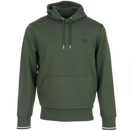 Sweat-shirt homme Fred Perry tipped hooded en coton avec capuche réglable