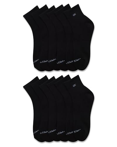Image of Calvin Klein Womens 12 Pack Terry Cushioned High Quarter Socks