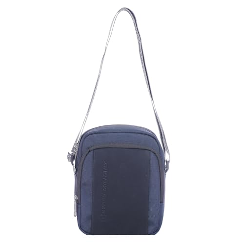 Image of SWISS MILITARY Black Gold Collection Trail Stylish Travel Sling Bag with Multiple Compartments & Compact Crossbody, 4L Capacity, 1680D Polyester, Adjustable Shoulder Strap with Keychain Holder (4L)
