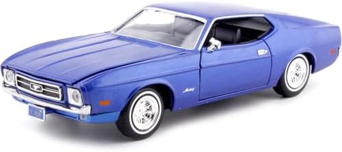 1971 Ford Mustang Sportsroof Blue 1/24 Diecast Model Car by Motormax