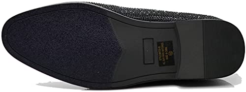 Image of SPK24 Men Vintage Spikes Sparkle Formal Tuxedo Stage Fashion Slip On Loafer Dress Shoes