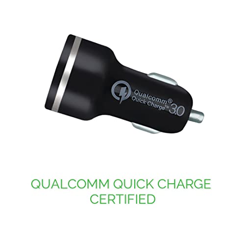 Image of Blackstar Fast Car Charger for All Mobiles - 30Watts Speed - with 2 USB Ports (18 Watts from Orange Port + 12 Watts from Green Port)